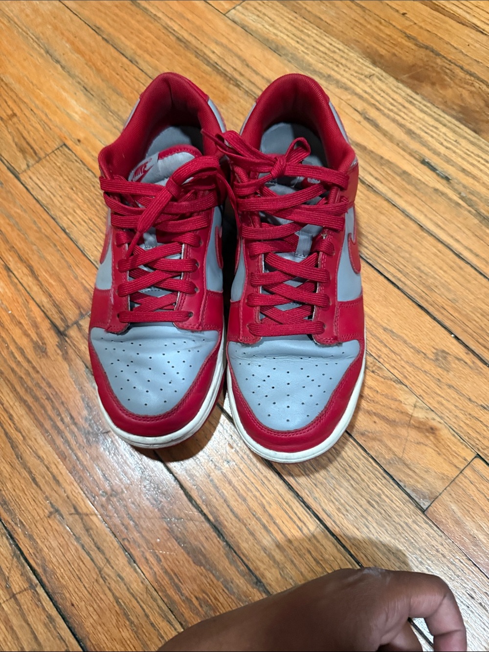 Nike Mens Red and Gray Low-Top Sneakers